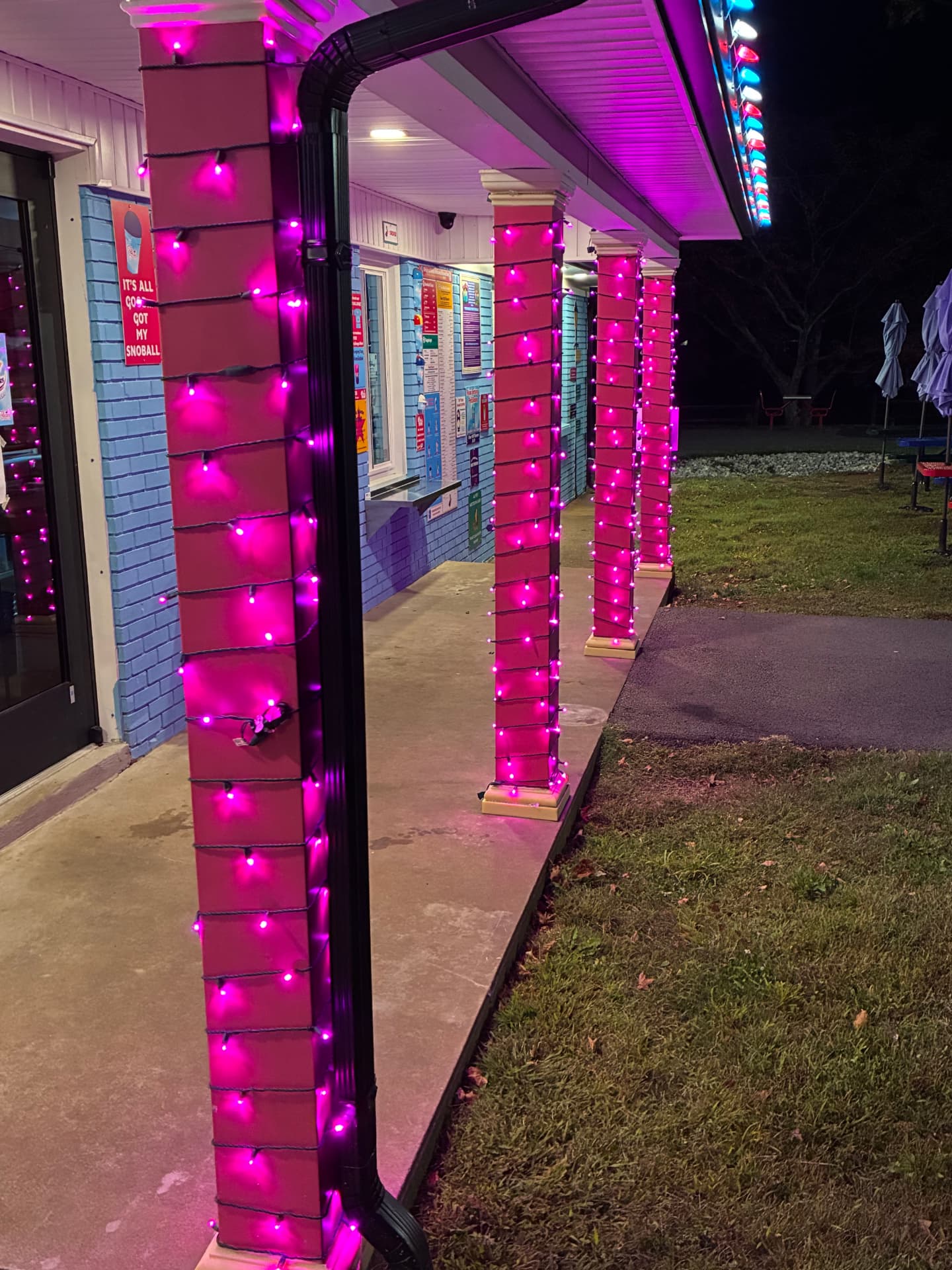 Commercial column wraps — custom pink
